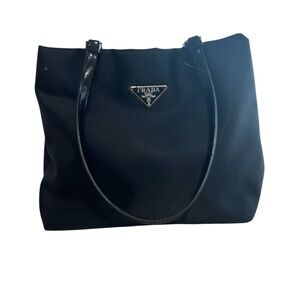 Prada Classic Black Canvas Tote
